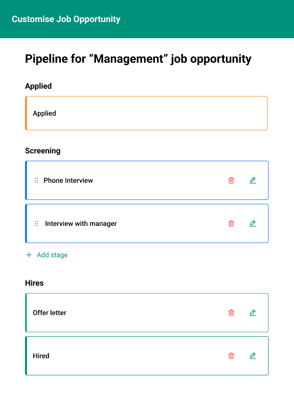 Create and share job opportunities at will.